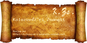 Kolozsvári Zsanett névjegykártya